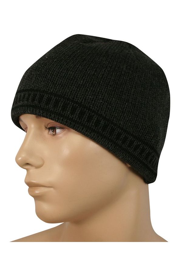 Czapka, Grafitowa Ciepła, Zimowa, Dziergana, Klasyczna, Rozmiar Uniwersalny, Zwykła -Pako Jeans. Kolor: szary. Materiał: akryl. Sezon: zima. Styl: klasyczny
