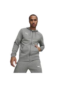 Puma - Męska Bluza Z Kapturem Team Goal. Typ kołnierza: kaptur. Kolor: szary
