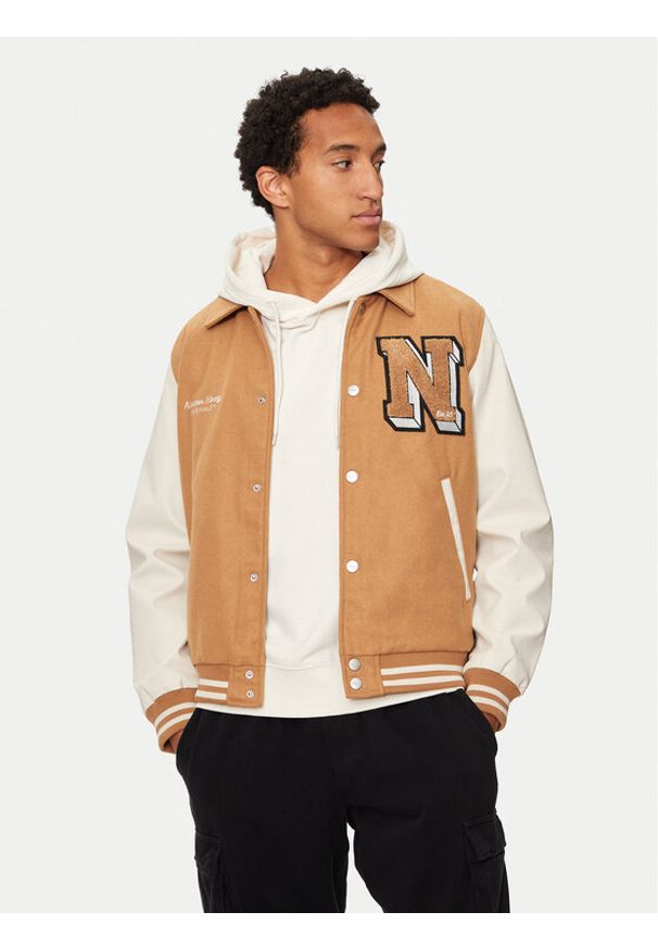 Jack & Jones Kurtka bomber Carter 12260455 Beżowy Regular Fit. Kolor: beżowy. Materiał: syntetyk