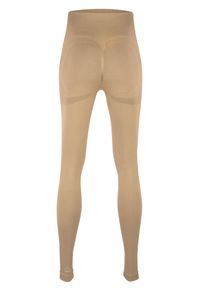 BESHAPED - Legginsy Modelujące - Power Up! Bezszwowe. Kolor: beżowy. Materiał: nylon