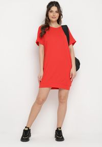 Born2be - Czerwona Pudełkowa Sukienka T-shirtowa o Krótkim Kroju Orlella. Kolor: czerwony. Sezon: lato #7