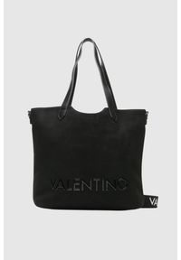 Valentino by Mario Valentino - VALENTINO Czarna zamszowa shopperka courmayeu. Kolor: czarny. Materiał: zamszowe. Rozmiar: duże. Rodzaj torebki: na ramię #8
