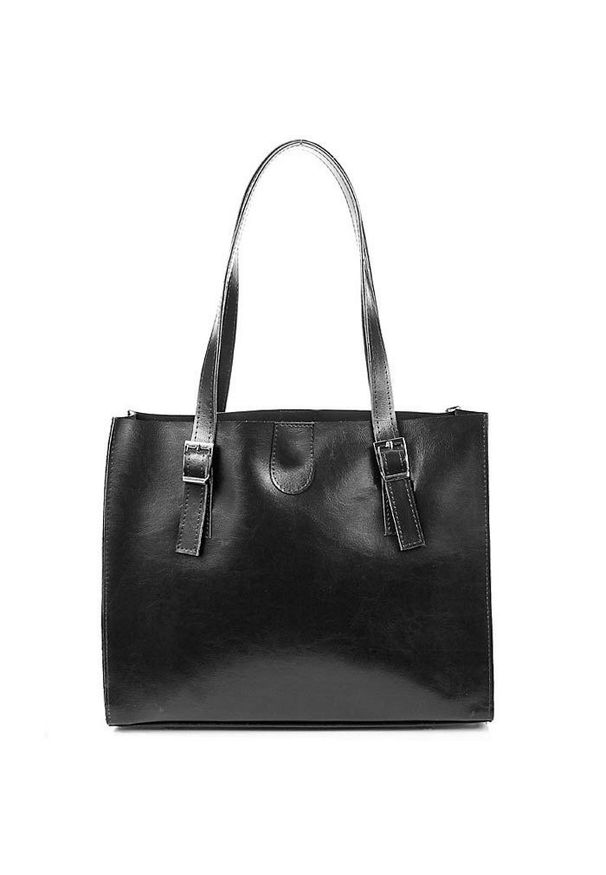 Skórzana torebka damska czarna DAN-A T353. Kolor: czarny. Materiał: skórzane