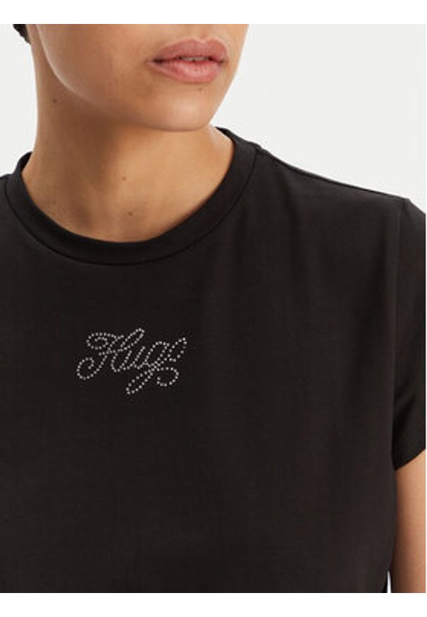 Hugo - HUGO Sukienka codzienna 50537240 Czarny Slim Fit. Okazja: na co dzień. Kolor: czarny. Materiał: bawełna. Typ sukienki: proste. Styl: casual