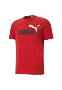 Koszulka fitness męska Puma ESS+ 2 Col Logo Tee. Kolor: czarny, wielokolorowy, czerwony, biały. Sport: fitness