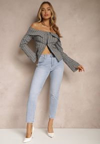 Renee - Jasnoniebieskie Jeansy z Bawełny Typu Skinny Selinda. Okazja: na co dzień. Kolor: niebieski. Wzór: aplikacja, gładki. Styl: klasyczny, elegancki, casual #5