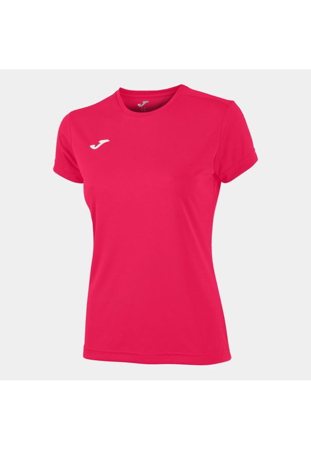 Koszulka do biegania damska Joma Combi z krótkim rękawem. Kolor: różowy. Długość rękawa: krótki rękaw. Długość: krótkie