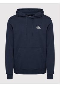 Adidas - adidas Bluza FeelCozy Hoodie H12216 Granatowy Regular Fit. Kolor: niebieski. Materiał: syntetyk