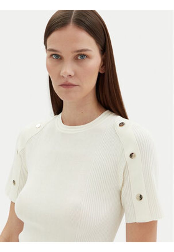 Motivi Sweter M5876000937N Biały Slim Fit. Kolor: biały. Materiał: syntetyk