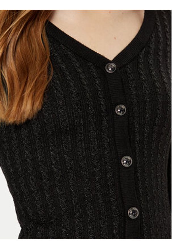 Guess Kardigan W5RR05 Z3KT0 Czarny Regular Fit. Kolor: czarny. Materiał: wiskoza