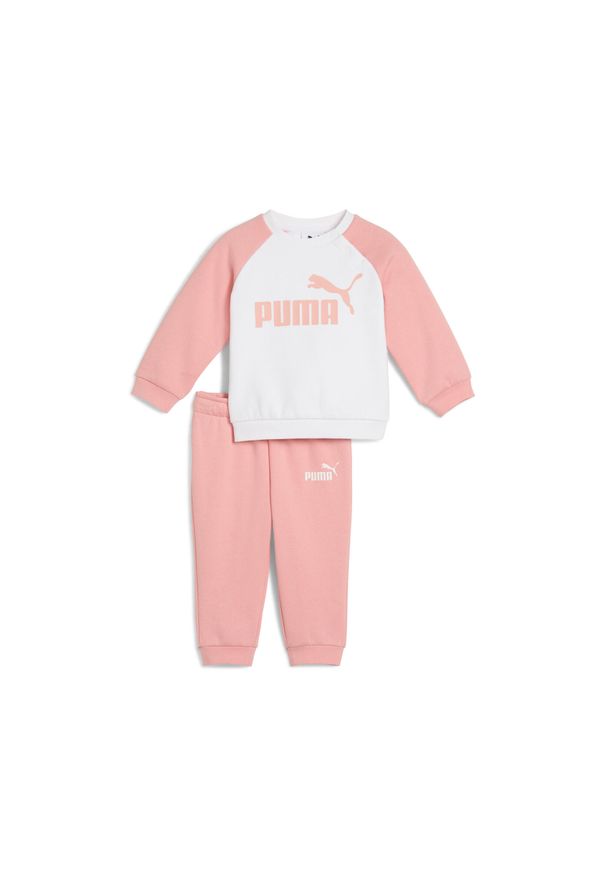 Puma - Zestaw dla małych dzieci Minicats Essentials z raglanową bluzą PUMA Pink Fruit. Kolor: różowy. Materiał: guma, prążkowany. Wzór: nadruk