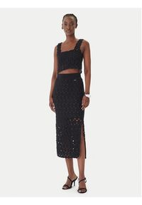 Fracomina Top FR26ST4017K488R6 Czarny Slim Fit. Kolor: czarny. Materiał: bawełna #3