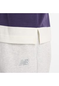Koszulka damska New Balance WT53522BOY – granatowa. Kolor: beżowy. Materiał: bawełna, materiał. Długość rękawa: długi rękaw. Wzór: paski #4