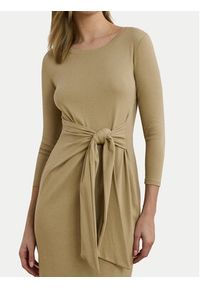 Lauren Ralph Lauren - LAUREN RALPH LAUREN Sukienka codzienna 200973598001 Beżowy Slim Fit. Okazja: na co dzień. Kolor: beżowy. Materiał: bawełna. Typ sukienki: proste. Styl: casual #4