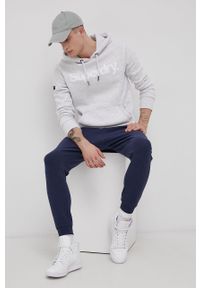 Superdry Bluza męska kolor szary z kapturem z nadrukiem. Okazja: na co dzień. Typ kołnierza: kaptur. Kolor: szary. Materiał: dzianina. Wzór: nadruk. Styl: casual #3