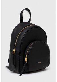 Coccinelle plecak skórzany damski kolor czarny mały gładki. Kolor: czarny. Materiał: skóra. Wzór: gładki #5