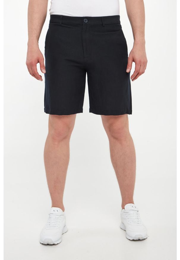 Armani Exchange - Bermudy męskie z lnem ARMANI EXCHANGE. Materiał: len
