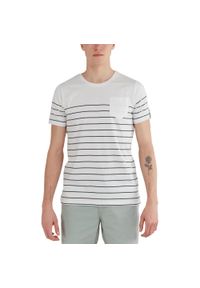 FUNDANGO - T-shirt męski Fundango Jaggy Pocket z krótkim rękawem. Kolor: biały. Długość rękawa: krótki rękaw. Długość: krótkie