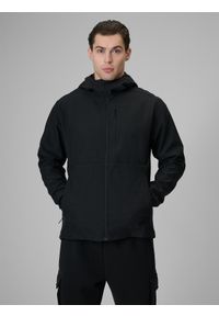 4f - 4F Kurtka softshell wiatroodporna membrana 8000 męska - czarna 3XL. Kolor: czarny. Materiał: softshell. Wzór: gładki #1