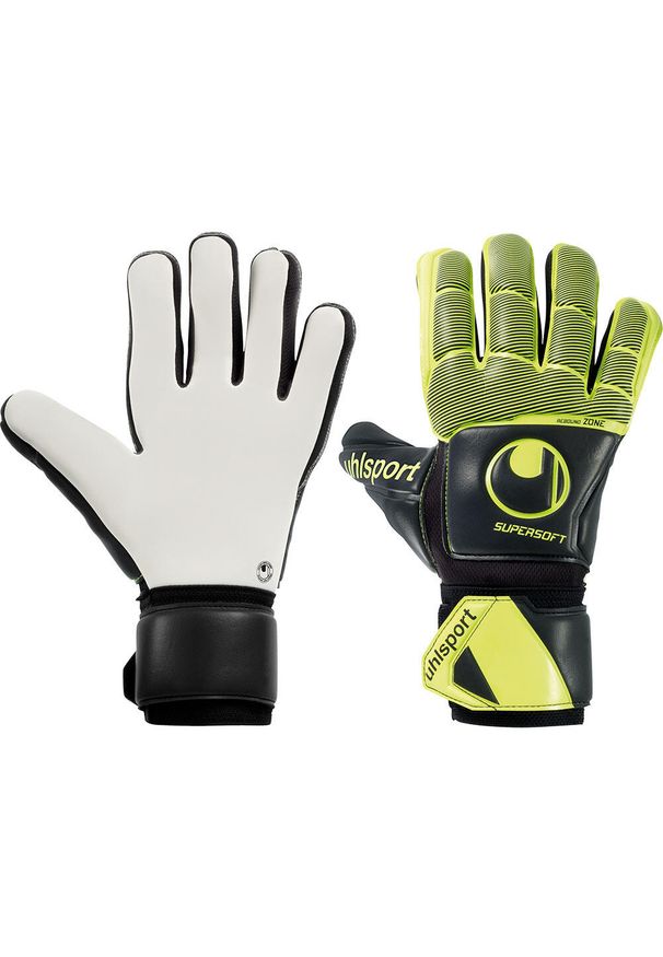 UHLSPORT - Rękawice bramkarskie Uhlsport Supersoft Hn Flex Frame. Kolor: czarny, wielokolorowy, żółty. Sport: piłka nożna
