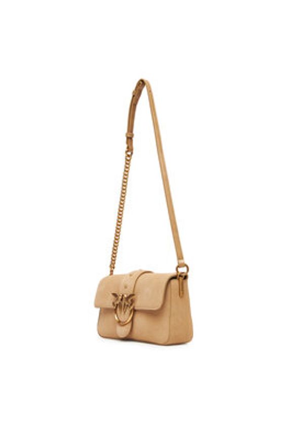 Pinko - PINKO Torebka Love One Mini Slouchy Fl PE 25 PLTT 104340 A2CC Beżowy. Kolor: beżowy. Materiał: skórzane, zamszowe