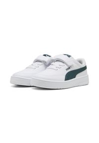 Puma - Dziecięce sneakersy Court Classic Clean PUMA White Green Terrain. Kolor: zielony, biały, wielokolorowy. Sport: turystyka piesza