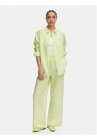 Tommy Jeans Koszula DW0DW22209 Zielony jasny Relaxed Fit. Kolor: zielony. Materiał: len #5