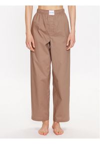 Calvin Klein Underwear Spodnie piżamowe 000QS6893E Beżowy Regular Fit. Kolor: beżowy. Materiał: bawełna
