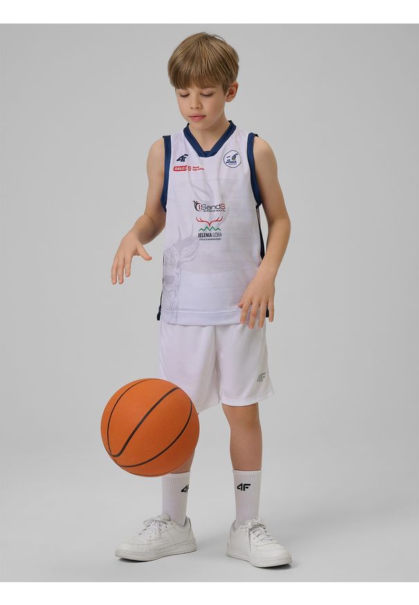 4f - 4F Koszulka meczowa replika domowa z sezonu 2025/26 dziecięca 4F x Isands Wichoś Jelenia Góra - biała 146/152 (10-12 lat). Kolor: biały. Materiał: materiał. Długość: długie. Wzór: nadruk. Sezon: lato. Sport: fitness