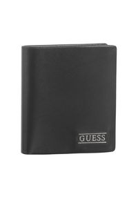 Guess - GUESS Czarny portfel męski Torino Bifold. Kolor: czarny. Materiał: skóra