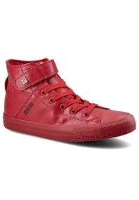 Big-Star - Czerwone Sneakersy Big Star Damskie Buty Na Rzep. Zapięcie: rzepy. Kolor: czerwony. Materiał: guma, materiał, skóra ekologiczna. Szerokość cholewki: normalna