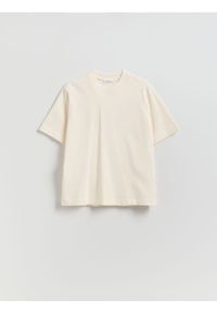 Reserved - Bawełniany t-shirt - biały. Kolor: biały. Materiał: bawełna