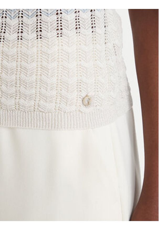 Guess Sweter W6GR08 Z0589 Beżowy Regular Fit. Kolor: beżowy. Materiał: wiskoza