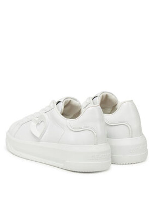 Love Moschino - LOVE MOSCHINO Sneakersy JA15545G0MIA410A Biały. Kolor: biały. Materiał: skóra