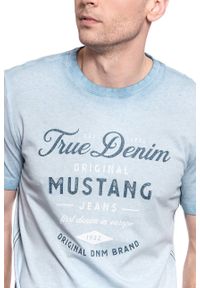 Mustang - MUSTANG Alex C Print FADED DENIM 1008961 5124. Kolor: niebieski. Materiał: denim. Wzór: nadruk #6