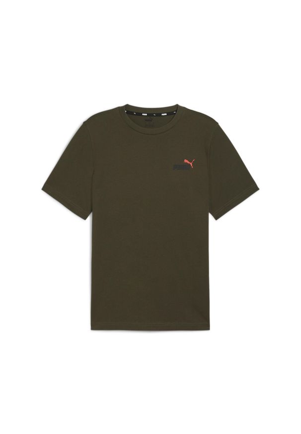 Koszulka Sportowa Męska Puma Ess+ 2 Col Small Logo. Kolor: zielony. Sport: joga i pilates