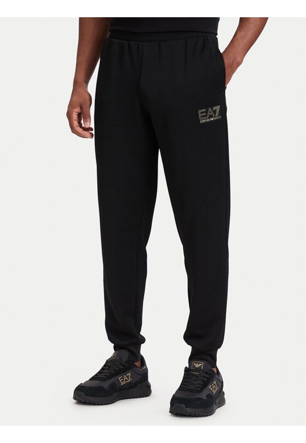 EA7 Emporio Armani Spodnie dresowe 7M002248 AF26242 UC001 Czarny Regular Fit. Kolor: czarny. Materiał: syntetyk