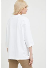 Samsoe & Samsoe - Samsoe Samsoe t-shirt bawełniany kolor biały. Kolor: biały. Materiał: bawełna. Długość rękawa: raglanowy rękaw. Wzór: gładki #5