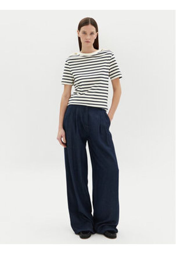 TOMMY HILFIGER - Tommy Hilfiger Bluzka WW0WW42907 Écru Regular Fit. Kolor: kremowy. Materiał: bawełna