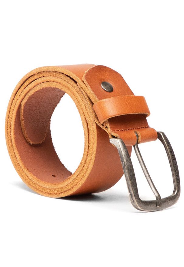 Jack & Jones - Jack&Jones Pasek Męski Jackpaul Leather Belt 12111286 Brązowy. Kolor: brązowy. Materiał: skóra