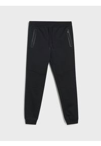 Sinsay - Sportowe spodnie dresowe z przeszyciami - czarny. Kolor: czarny. Materiał: dresówka. Styl: sportowy