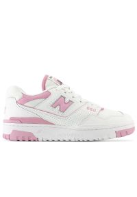 Buty New Balance BBW550BD - biało-różowe. Okazja: na co dzień. Kolor: wielokolorowy, różowy, biały. Materiał: guma, materiał, skóra, syntetyk. Szerokość cholewki: normalna. Sport: koszykówka