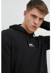 Helly Hansen bluza YU HOODIE 2.0 męska kolor czarny z kapturem gładka 53582. Okazja: na co dzień. Typ kołnierza: kaptur. Kolor: czarny. Materiał: dzianina. Wzór: gładki. Styl: casual #4