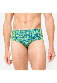 Decathlon - Slipki-opaska pływackie męskie Nabaiji 900 Pint. Kolor: żółty, niebieski, wielokolorowy, zielony. Materiał: poliester, poliamid, materiał #1