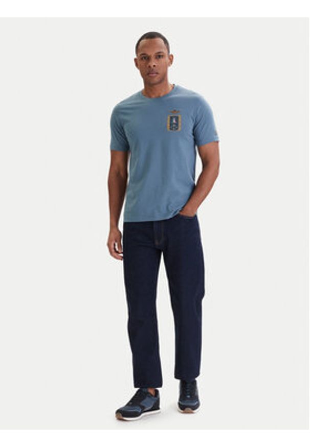 Aeronautica Militare T-Shirt 261TS2534UJ00641 Niebieski Regular Fit. Kolor: niebieski. Materiał: bawełna