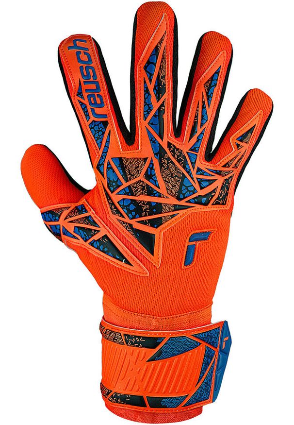 Reusch - Rękawice bramkarskie dziecięce REUSCH Attrakt Infinity NC Junior. Kolor: wielokolorowy, pomarańczowy, czarny, niebieski