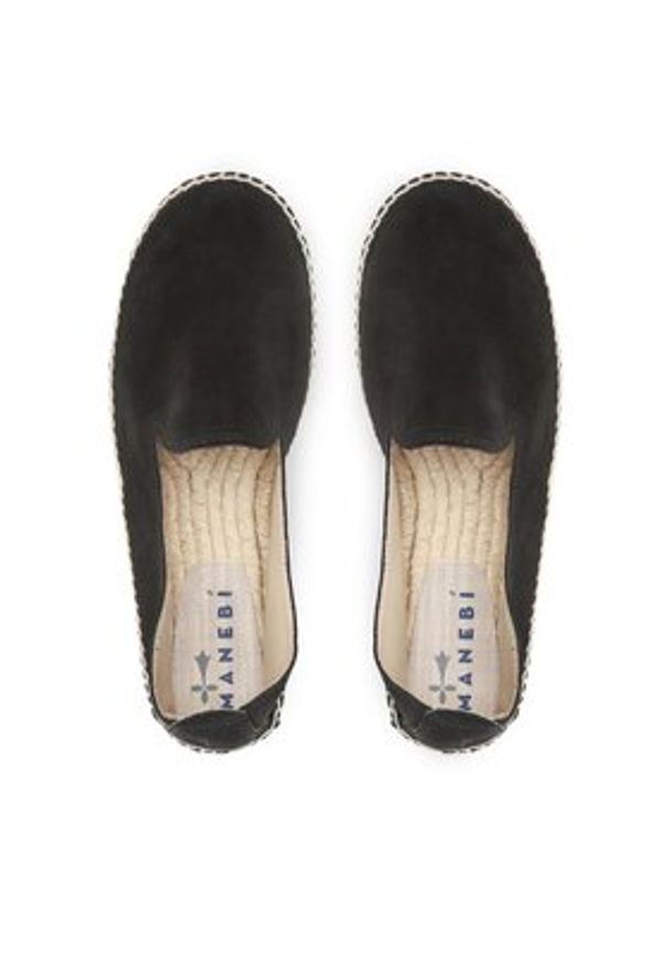 Manebi Espadryle Flat Espadrilles K 1.0 C0 Czarny. Kolor: czarny. Materiał: skóra, zamsz
