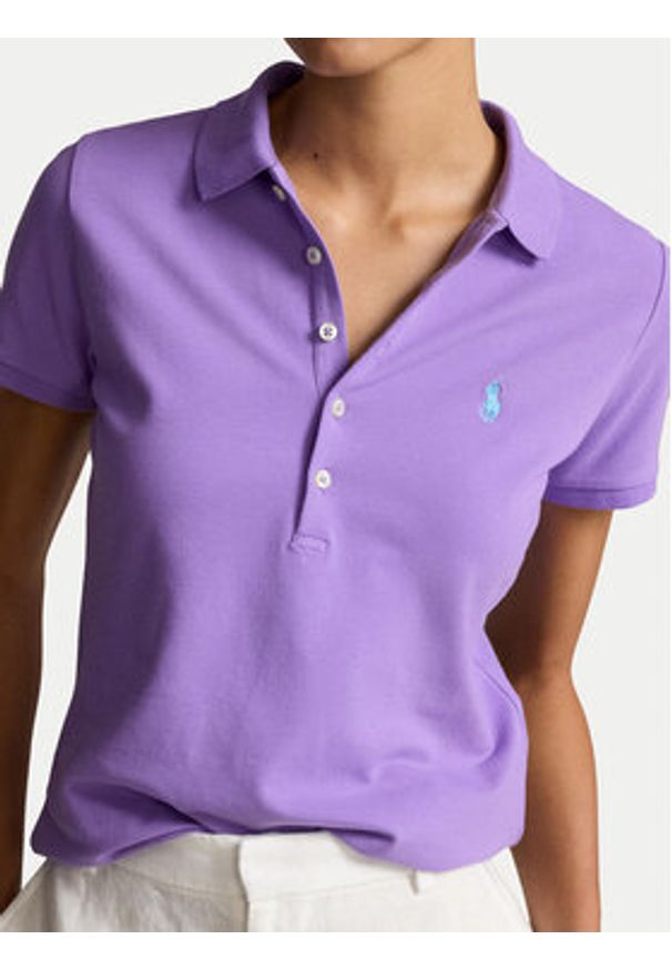 Polo Ralph Lauren Polo 211870245012 Fioletowy Slim Fit. Typ kołnierza: polo. Kolor: fioletowy. Materiał: bawełna