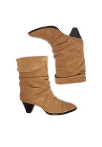 Badura Botki EO-APRIL-25FW218 Beżowy. Kolor: beżowy. Materiał: zamsz, skóra #6