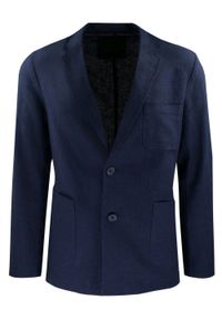 Lniana Męska Marynarka Sportowa (Casual) - Brave Soul - Granatowa. Okazja: na co dzień. Kolor: niebieski. Materiał: len, wiskoza. Styl: sportowy, casual
